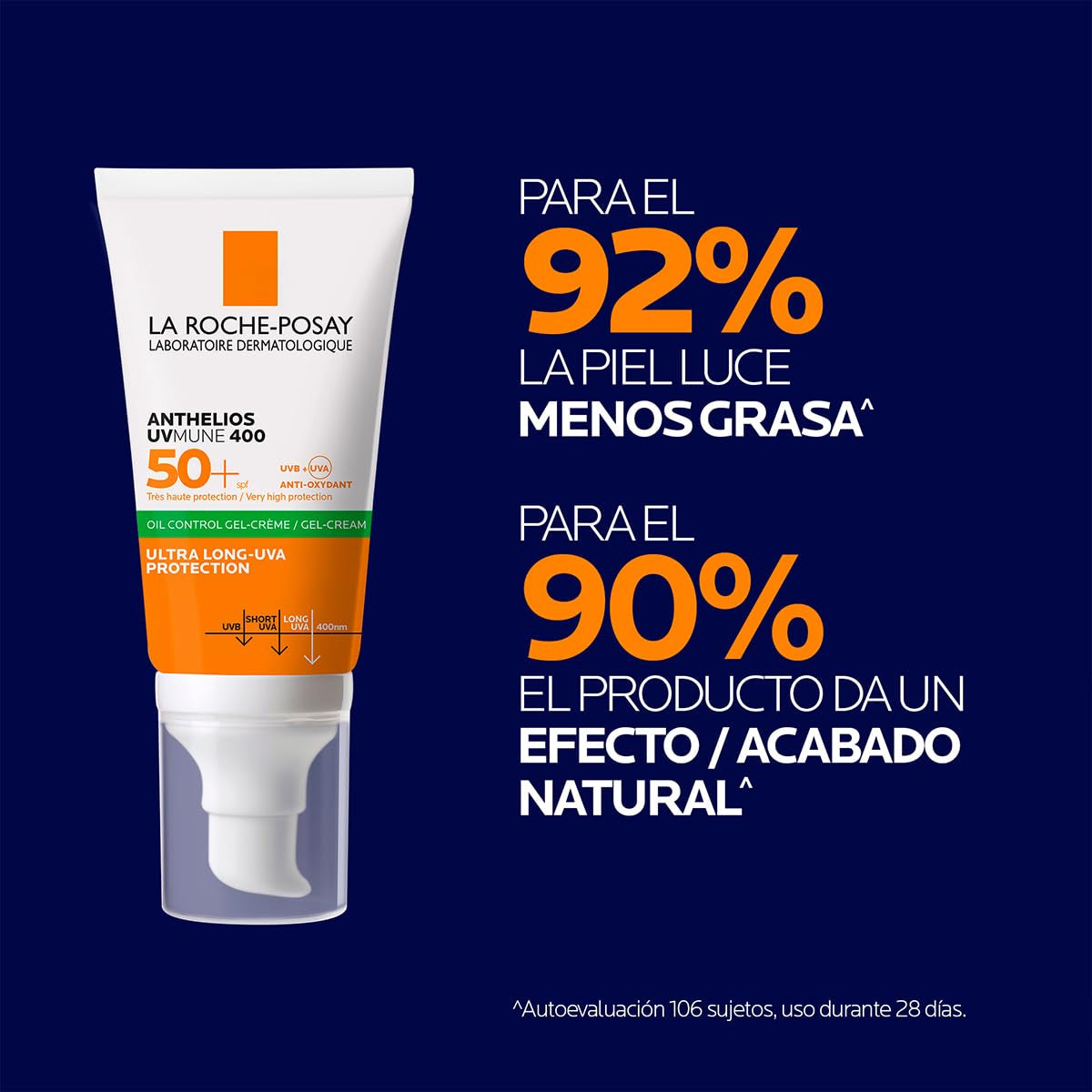 La Roche-Posay ANTHELIOS XL, Gel-Crema Toque Seco anti Brillo, SPF 50+, 50 Ml