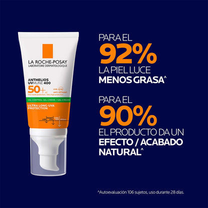La Roche-Posay ANTHELIOS XL, Gel-Crema Toque Seco anti Brillo, SPF 50+, 50 Ml