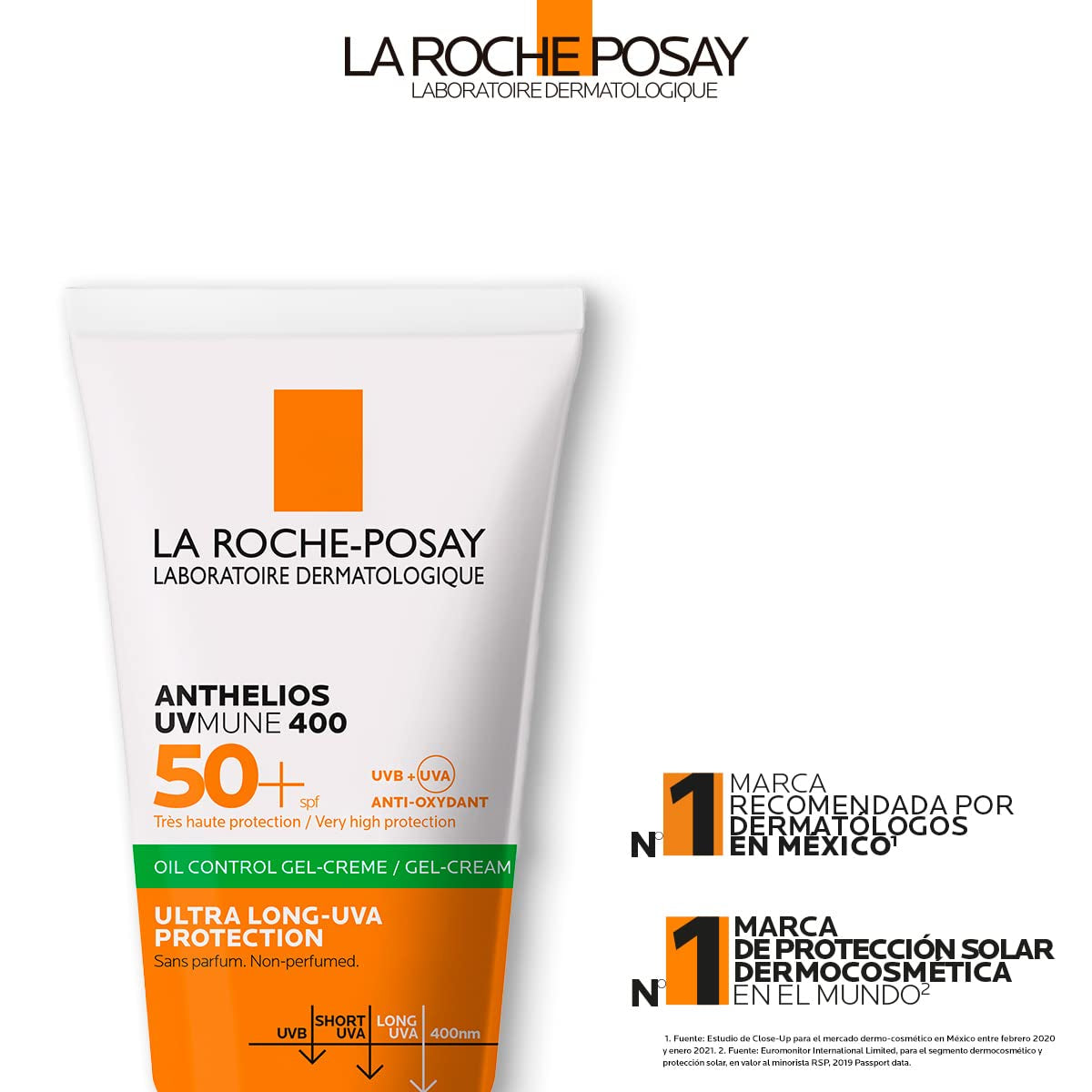 La Roche-Posay ANTHELIOS XL, Gel-Crema Toque Seco anti Brillo, SPF 50+, 50 Ml